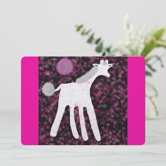  New Year disco giraffe Holiday Card (Standing Front)