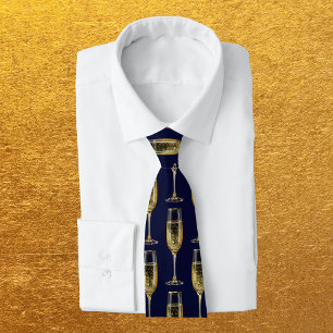 New Year Eve Celebrate Champagne Party Tie