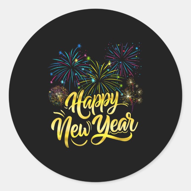 New Year Eve Party Supplies Nye 2026 Happy New Yea Classic Round Sticker (Front)