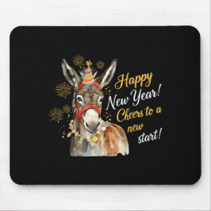 New Year Farm Animal Farmgirl Happy New Year Mouse Pad