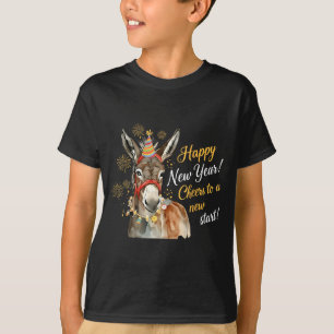 New Year Farm Animal Farmgirl Happy New Year  T-Shirt