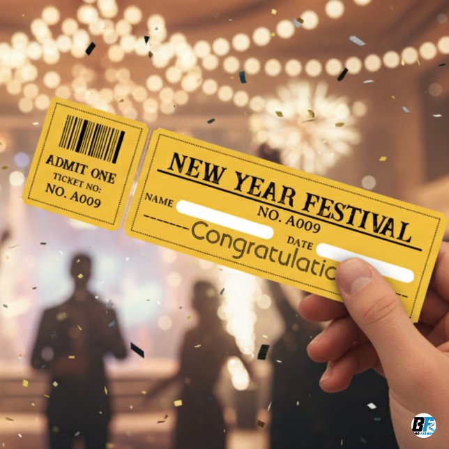 New Year Festival Party Entry Ticket Invitation (New Year Festival)