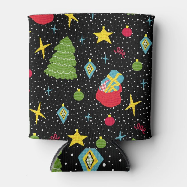 New Year Festive: Colourful Seamless. Can Cooler (Front)