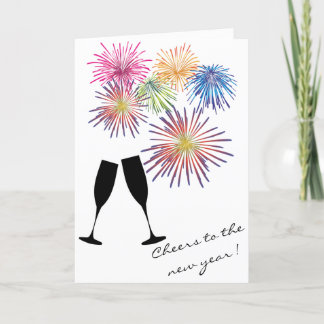 New Year Fireworks Holiday Card