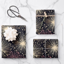 New Year "Fireworks" wrapping paper