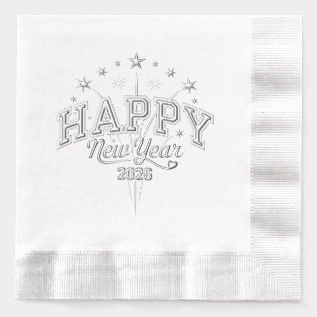 New Year Foil Napkins (Front)