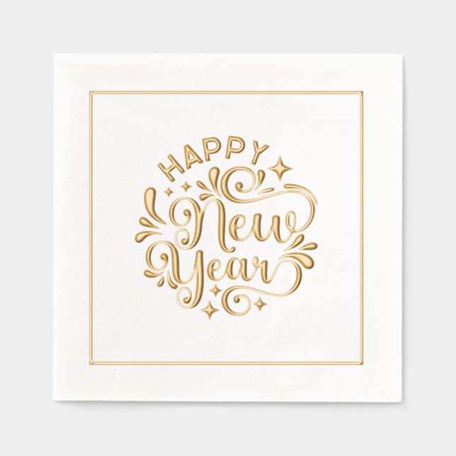 New Year Foil Napkins (Front)