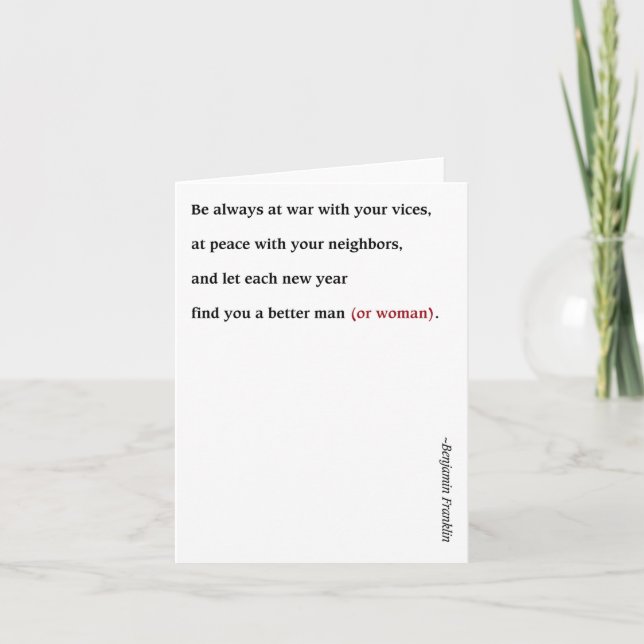 New Year - Franklin Holiday Card (Front)