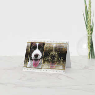 New Year - Golden Elegance - Springer Spaniel Holiday Card