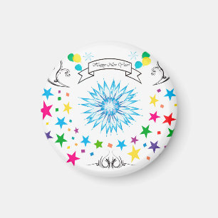 New Year greeting  snowflake  Magnet