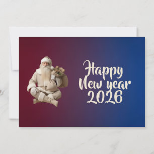 New year greeting strong holiday card