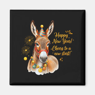 New Year Happy New Year Farmgirl Farm Animal  Magnet