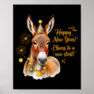 New Year Happy New Year Farmgirl Farm Animal  Poster