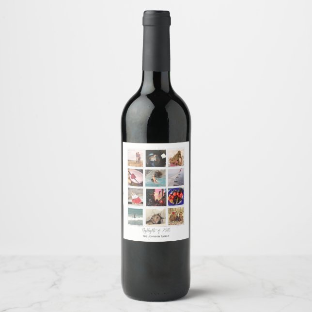 New Year | Highlights of 2016 | Custom Wine Label (Front)