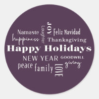 New Year Holiday Many Greetings Eggplant