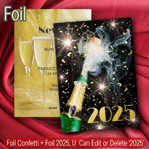 New Year Holiday Party Chamgagne Confetti Festive