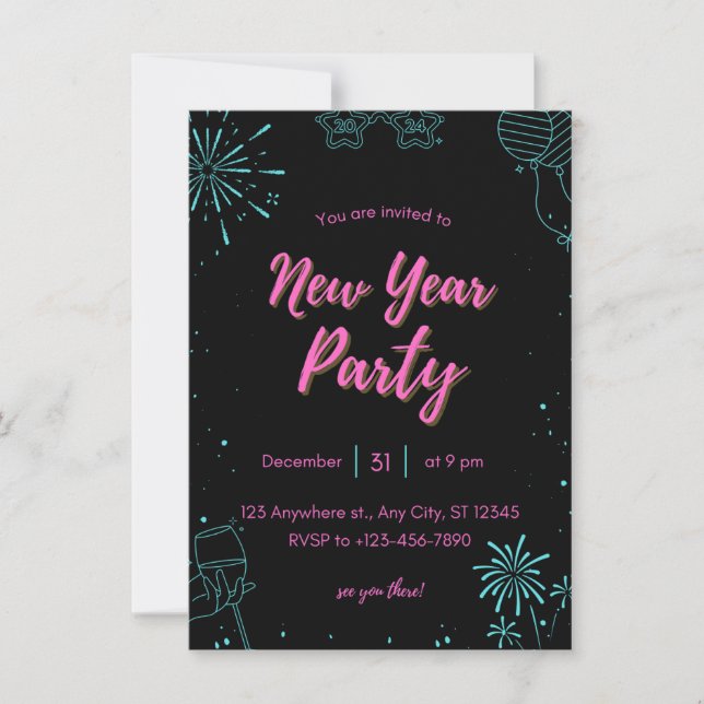 new year invitation card (Front)