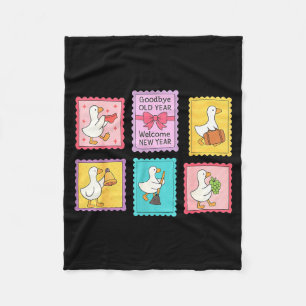 New Year Matching Welcome New Year Midnight Funny  Fleece Blanket