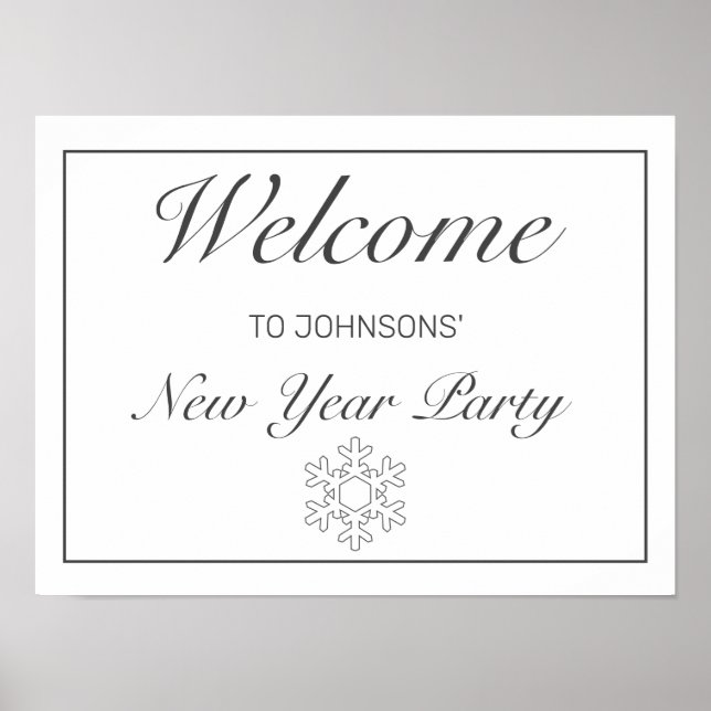 New Year Modern Minimalist White Welcome Sign (Front)