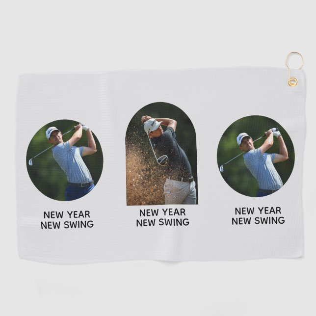 New Year motivational custom add your own photo Golf Towel (Horizontal)