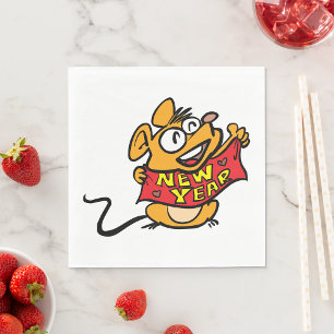 New Year Mouse Napkin