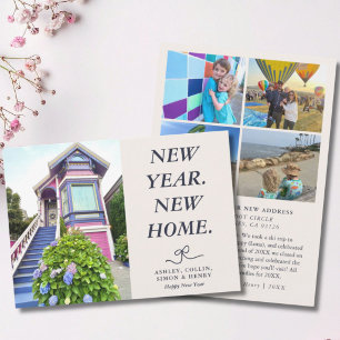 New Year New Address 5 Photo Text We've Moved Holiday Card