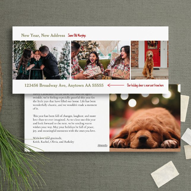 New Year New Address Holiday Photo Moving Card  (Creator Uploaded)