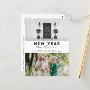 New year new adventure multi photo holiday  postcard