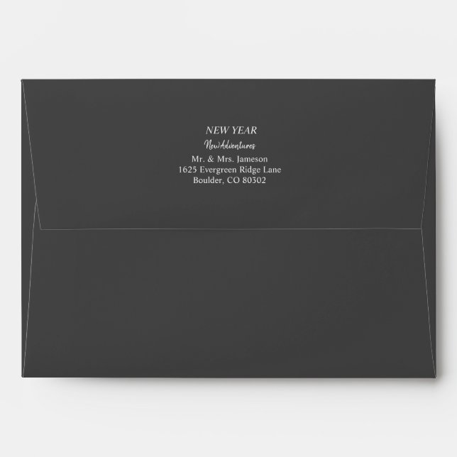 New Year New Adventures | Charcoal Gray Envelope (Back (Top Flap))