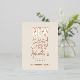 New Year New Adventures Foil Holiday Postcard