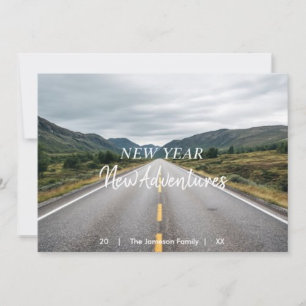 New Year New Adventures   Photo Folded Holiday Card