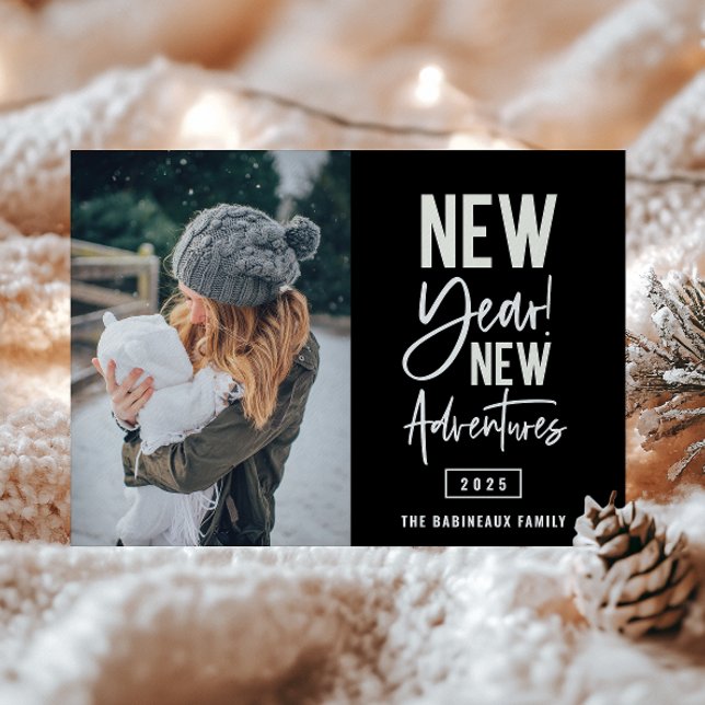 New Year New Adventures Photo Holiday Card (Creator Uploaded)
