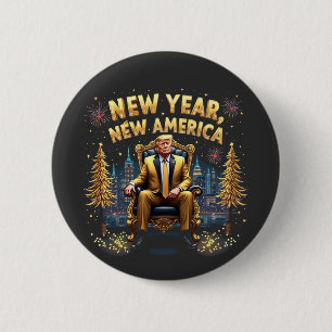 New Year New America Proud Maga Trump Inauguration 6 Cm Round Badge