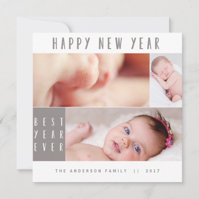 NEW YEAR, NEW BABY-NEUTRAL HOLIDAY CARD (Front)