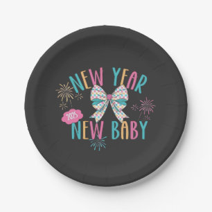 New Year New Baby Pregnancy Mum To Be  Paper Plate