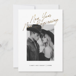 New Year New Beginning Holiday Engagement Design Card