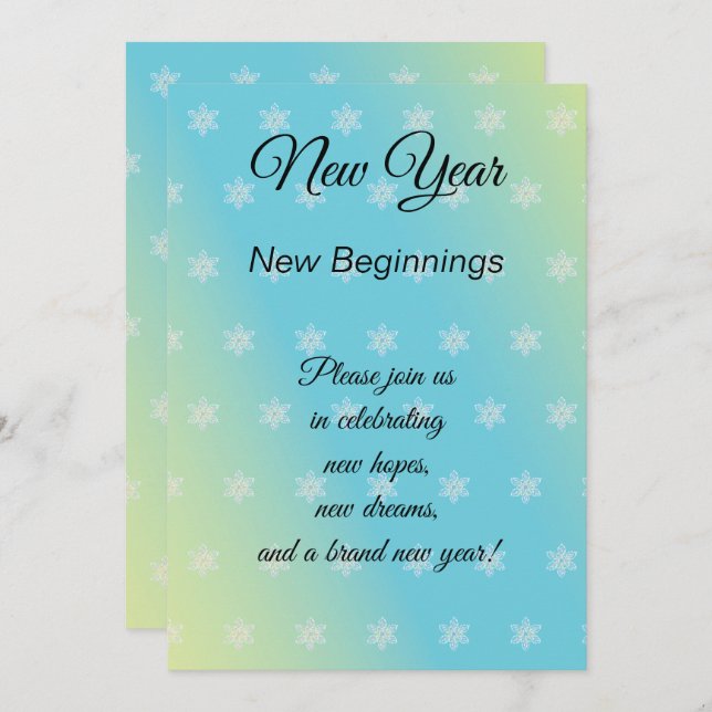 New Year New Beginnings Open House Invitation (Front/Back)