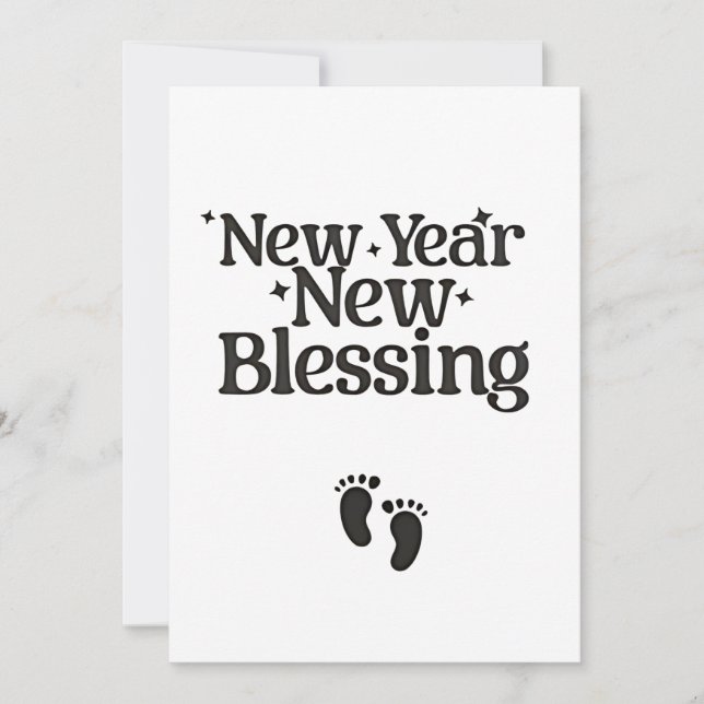 New Year New Blessings New Year Pregnant Mum  Holiday Card (Front)