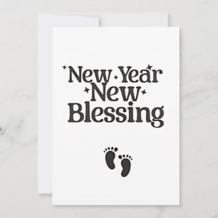 New Year New Blessings New Year Pregnant Mum Holiday Card