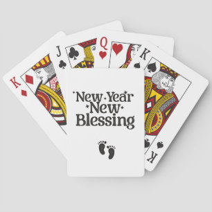 New Year New Blessings New Year Pregnant Mum Playing Cards