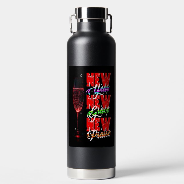 New Year New Grace New Praise Water Bottle (Front)