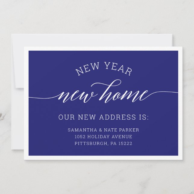New Year | New Home Blue Moving Announcement (Front)