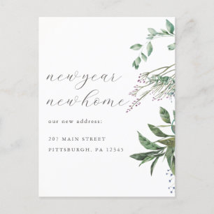 New Year New Home Change of Address Moving Postcard