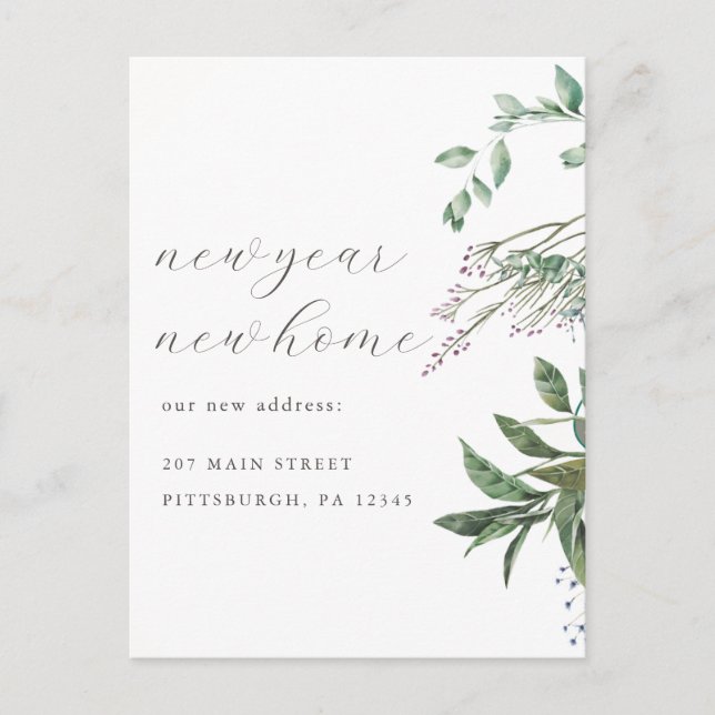 New Year New Home Change of Address Moving Postcard (Front)