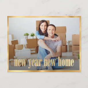 New Year New Home New Year Moving Announcement Postcard