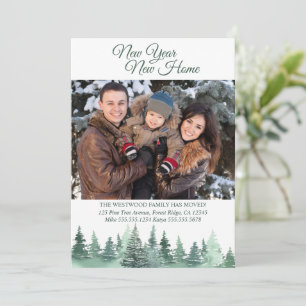 New Year New Home Winter Forest Moving Announcement
