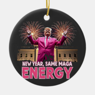 New Year New MAGA Energy Trump Inauguration Ceramic Tree Decoration