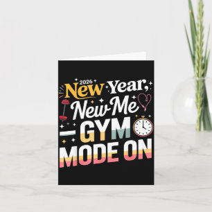 New Year New Me 2026 Funny Fitness Workout Gym Mod Card