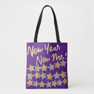 New Year New Me Happy New Year 2022 Purple Tote Bag