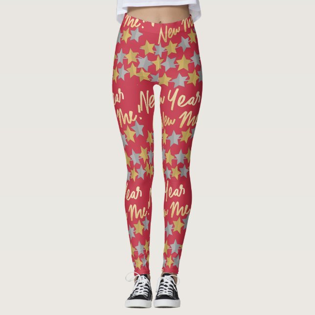 New Year New Me,Happy New Year 2025 Festive  Leggings (Front)
